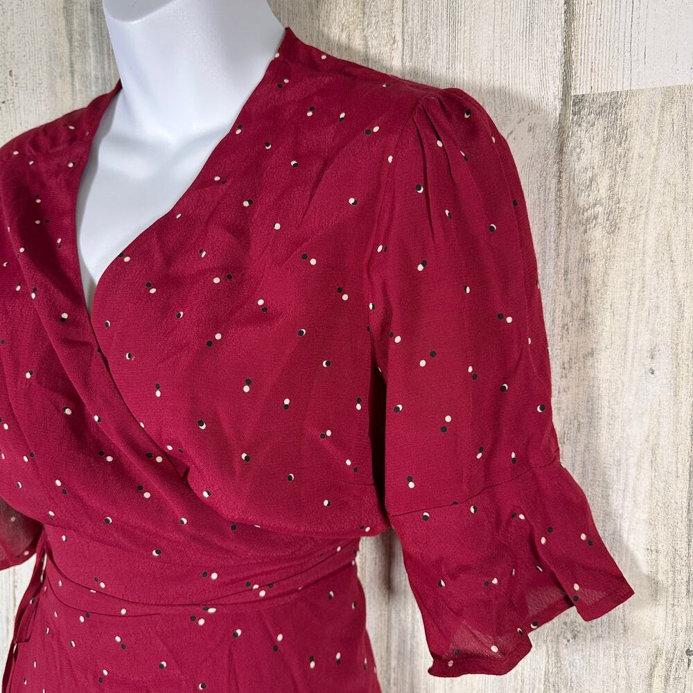 Rails Aimee Dress M | Rouge Offset Dot | Ruffle H… - image 4